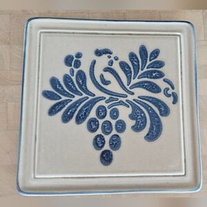 Blue and Tan Ceramic Trivet